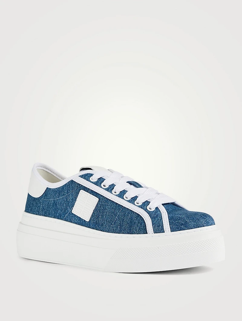 City Denim Platform Sneakers