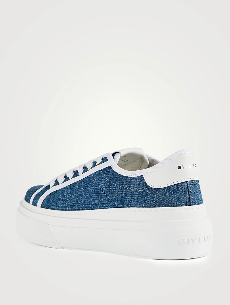 City Denim Platform Sneakers