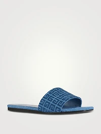 4G Jacquard Denim Slide Sandals