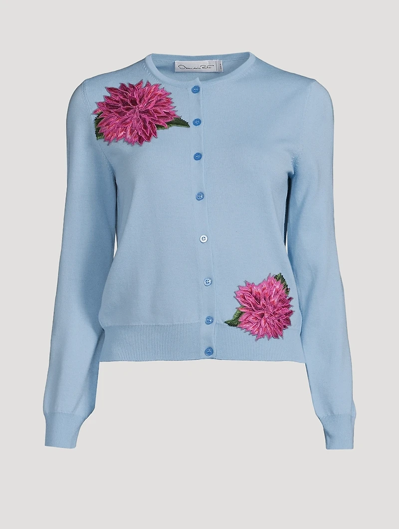 Dahlia Embroidered Wool Cardigan