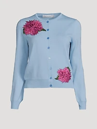 Dahlia Embroidered Wool Cardigan