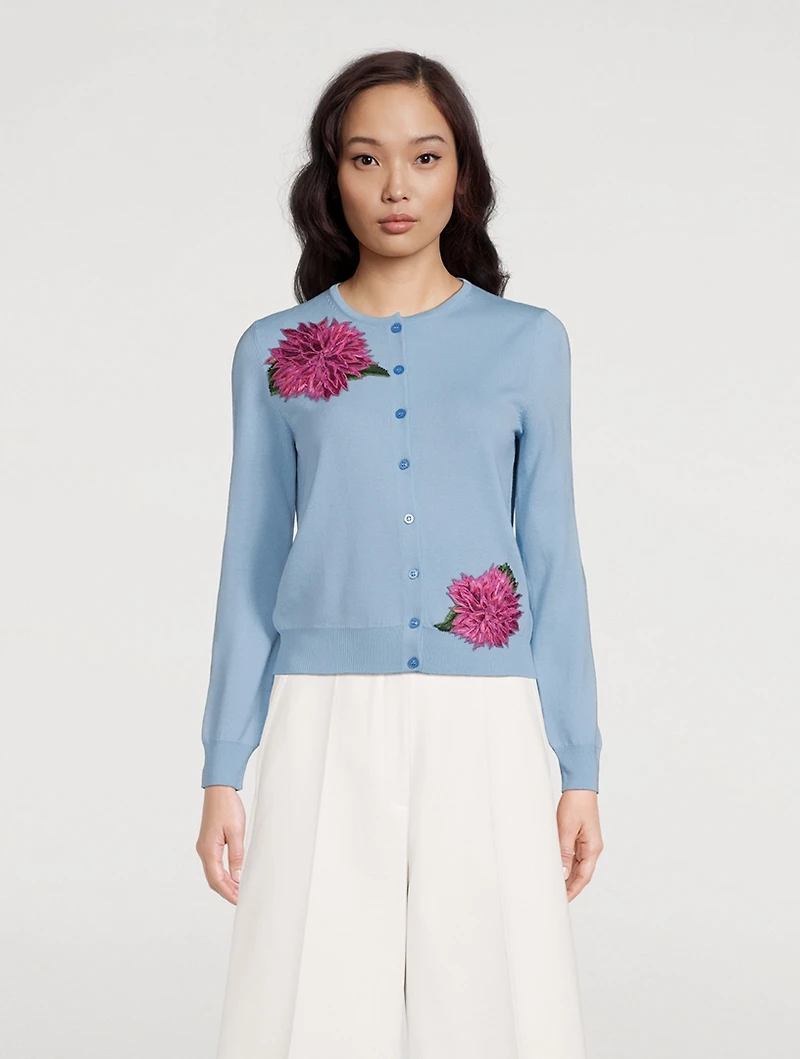 Dahlia Embroidered Wool Cardigan