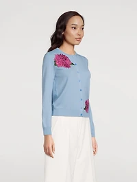 Dahlia Embroidered Wool Cardigan
