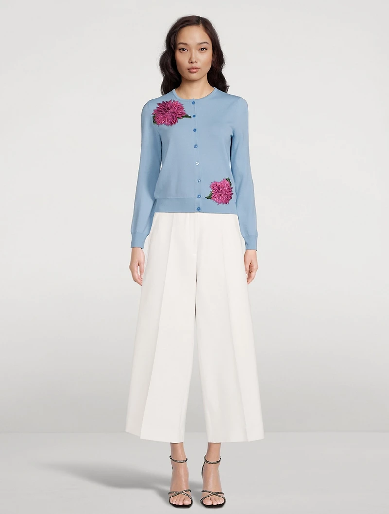 Dahlia Embroidered Wool Cardigan