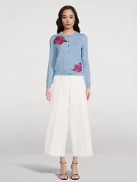 Dahlia Embroidered Wool Cardigan