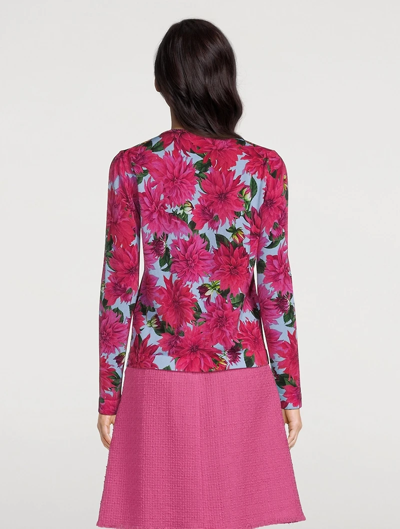 Cardigan Dahlia Print