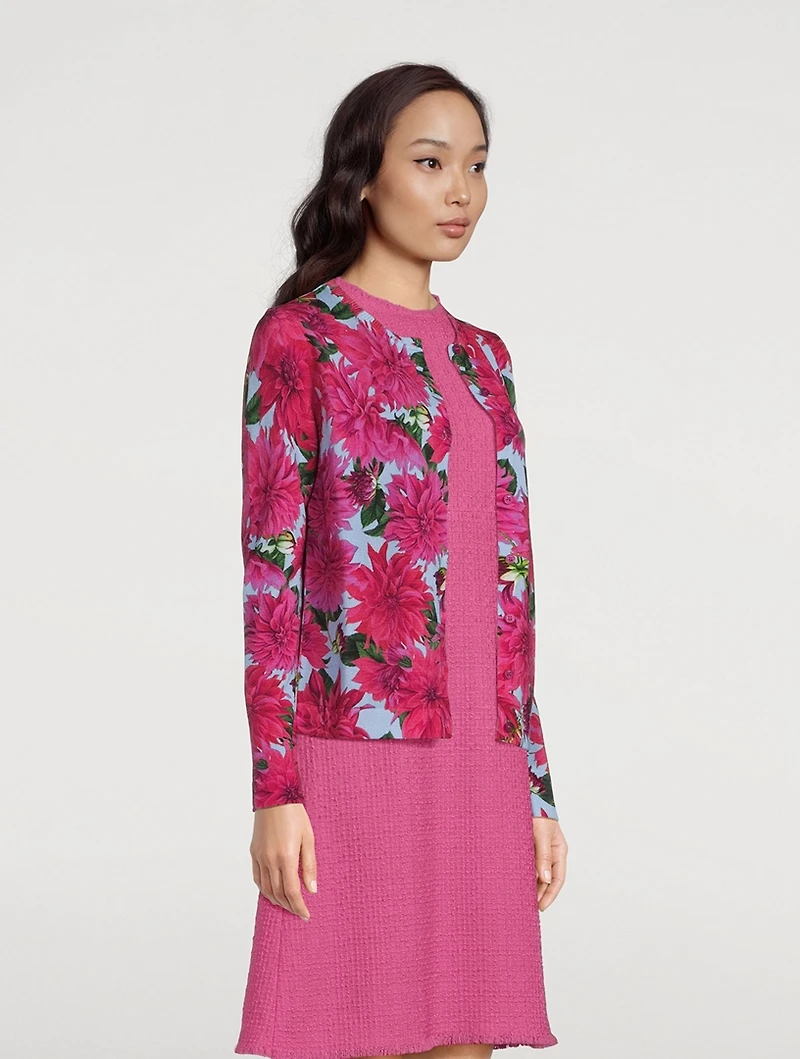 Cardigan Dahlia Print