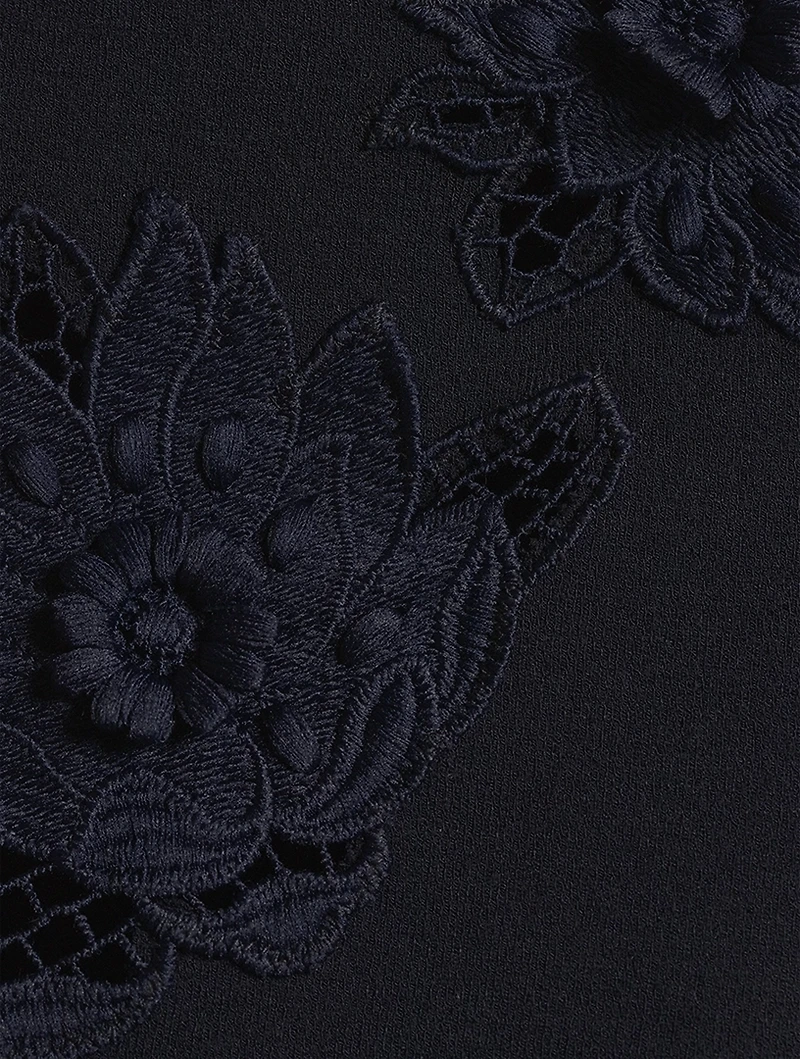 Cardigan With Lace Inserts
