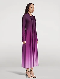 Ombre Jersey Long-Sleeve Midi Dress