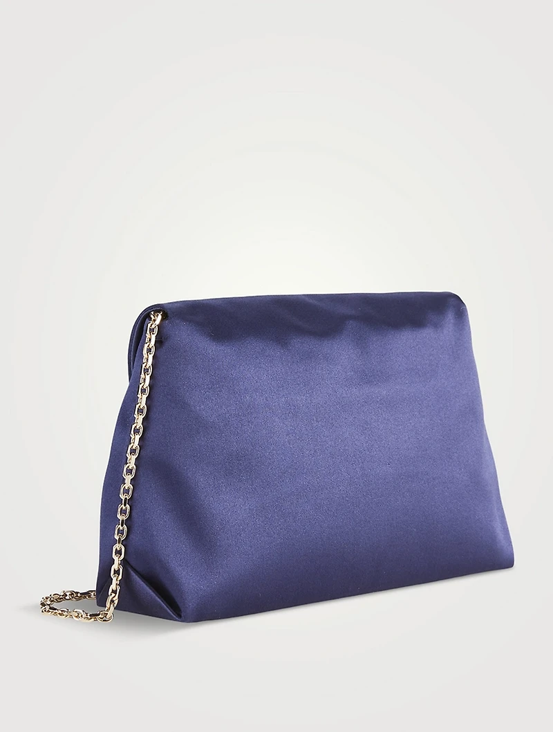 Mini RV Bouquet Pearl Strass Drapé Satin Clutch