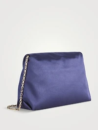 Mini RV Bouquet Pearl Strass Drapé Satin Clutch
