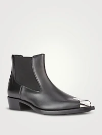 Punk Leather Chelsea Boots