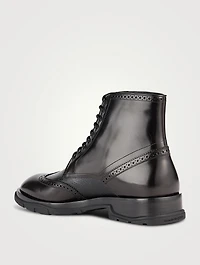 Punk Leather Brogue Boots