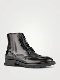 Punk Leather Brogue Boots