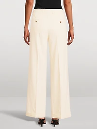 Herringbone Straight-Leg Trousers