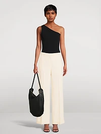 Herringbone Straight-Leg Trousers