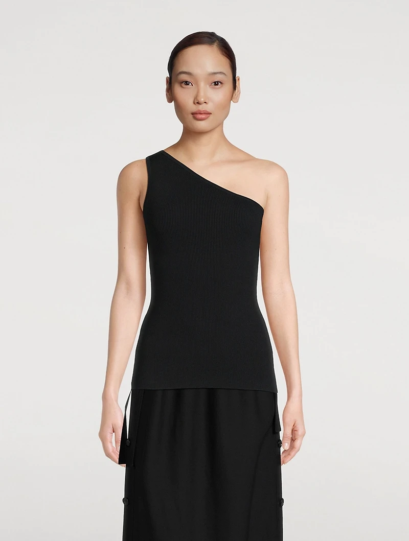 One-Shoulder Ribbed Top