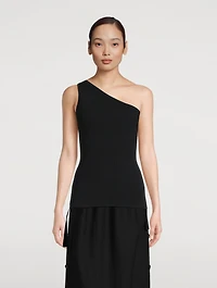 One-Shoulder Ribbed Top