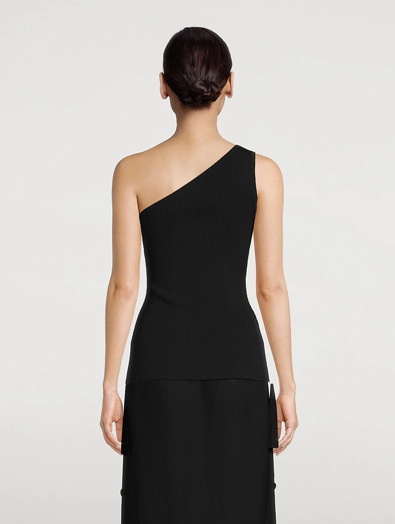 One-Shoulder Ribbed Top