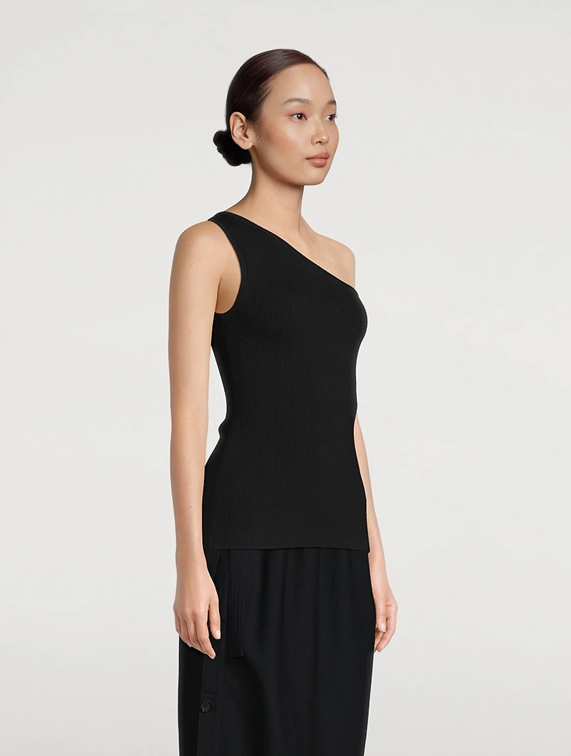 One-Shoulder Ribbed Top
