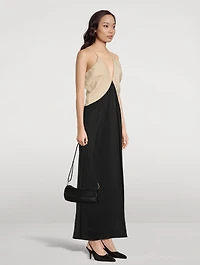 Draped Twill Slip Dress