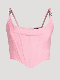 Versace Allover Wool Corset Top