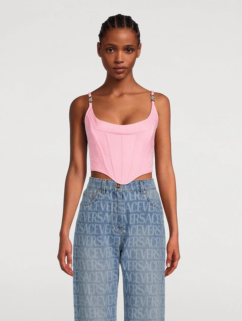 Versace Allover Wool Corset Top