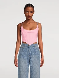 Versace Allover Wool Corset Top