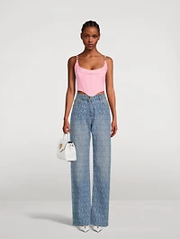 Versace Allover Wool Corset Top