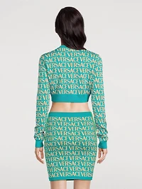 Versace Allover Cropped Cardigan
