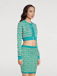 Versace Allover Cropped Cardigan