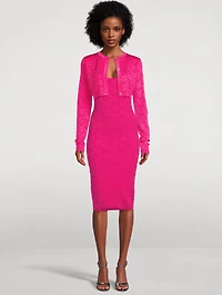 Medusa La Greca Jacquard Cropped Cardigan