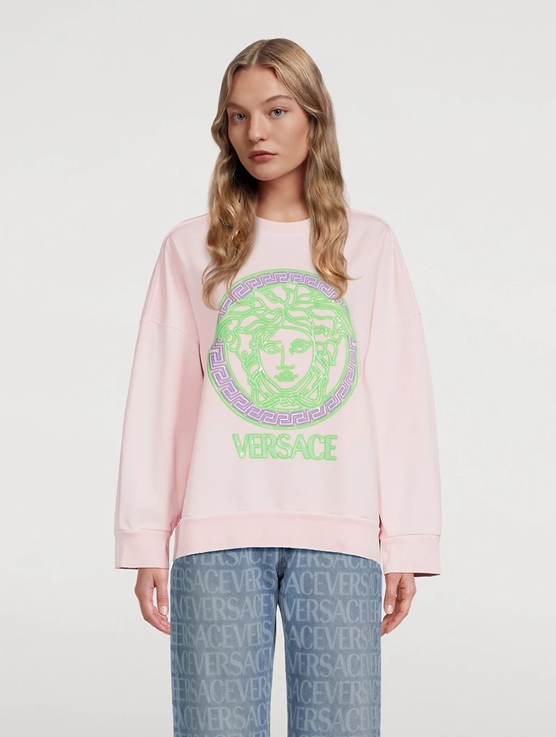 Medusa Logo Distressed Sweatshirt