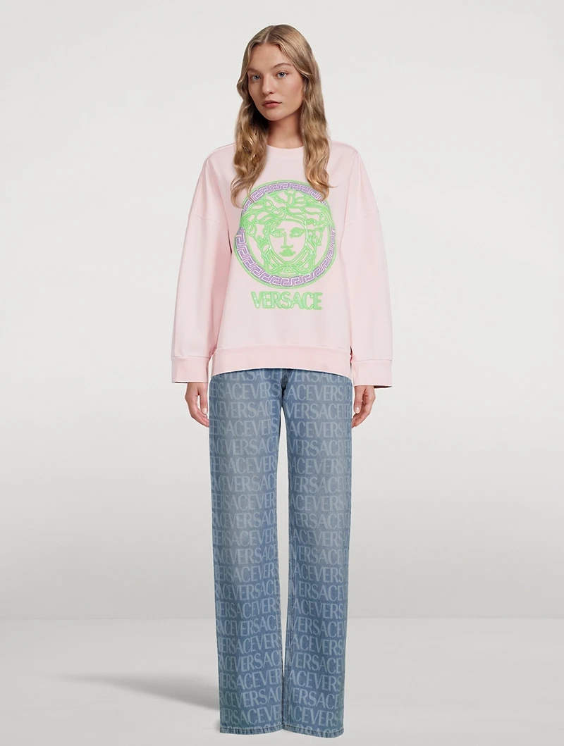 Medusa Logo Distressed Sweatshirt