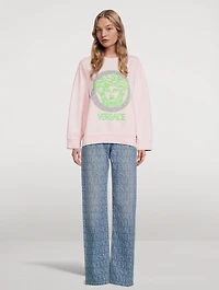 Medusa Logo Distressed Sweatshirt