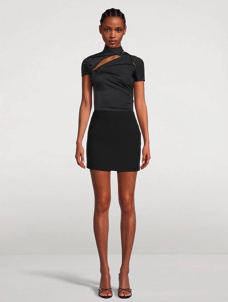 Asymmetric Draped Jersey Top