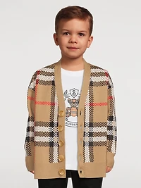 Check Wool Cardigan