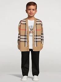 Check Wool Cardigan