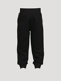 Check Panel Cotton Jogging Pants