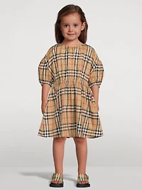 Puff-Sleeve Dress Check