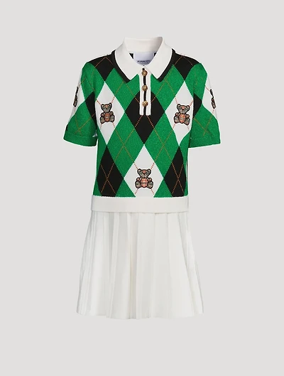 Thomas Bear Argyle Wool Cashmere Dress