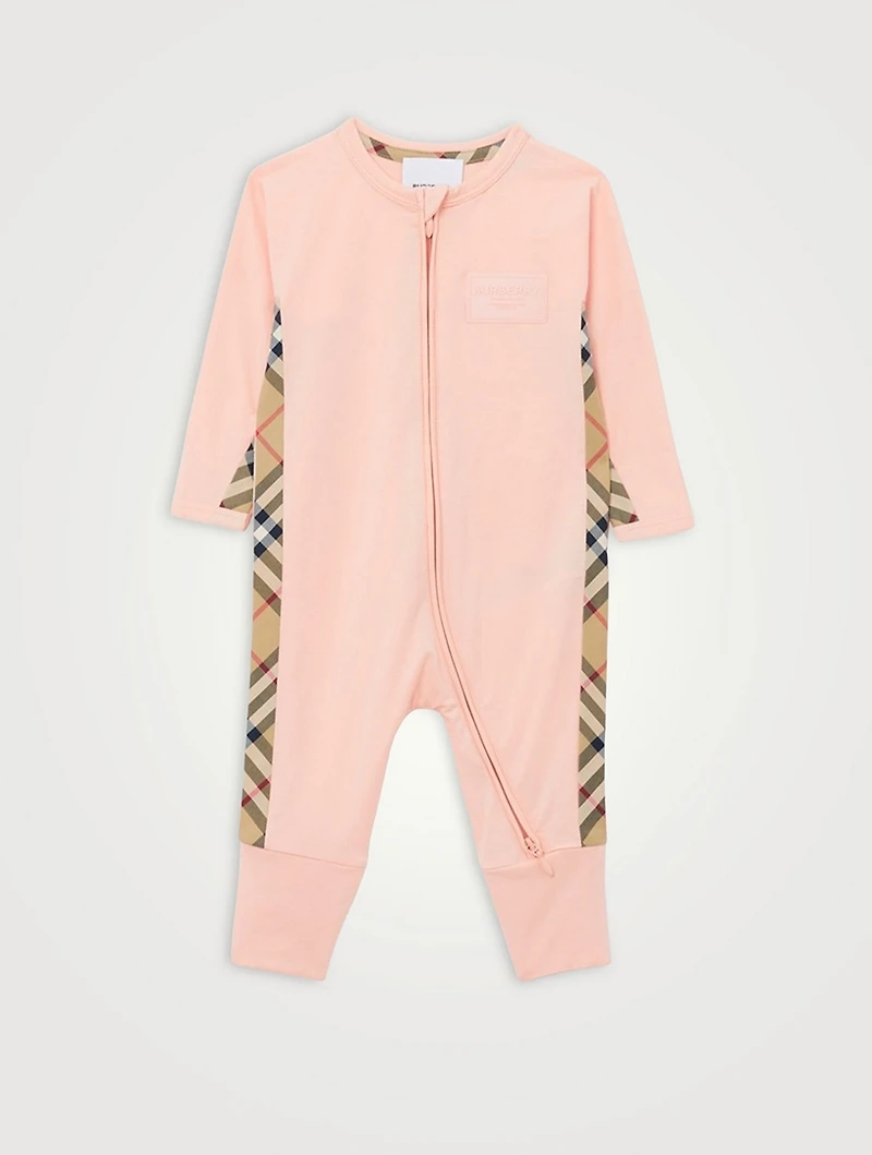 Three-Piece Jumpsuit Set With Check