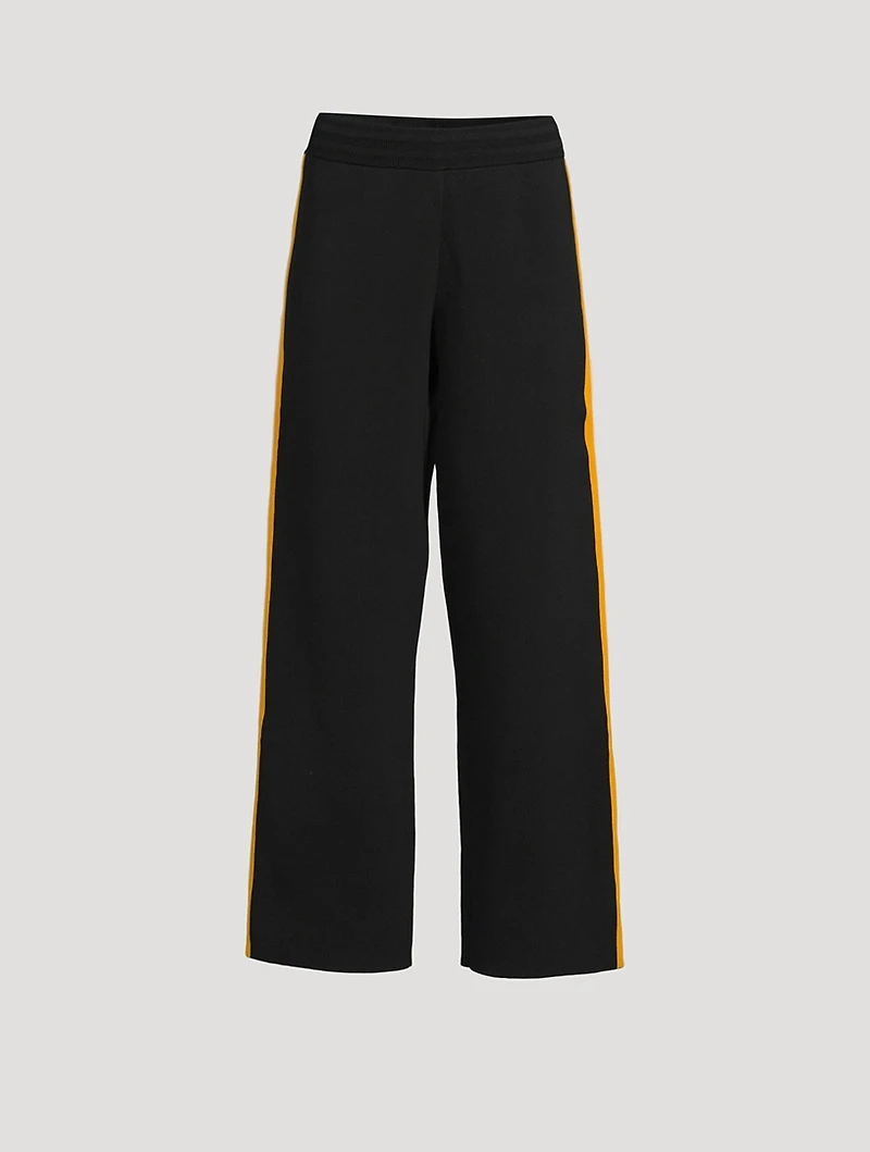 Side-Snap Organic Cotton-Blend Track Pants