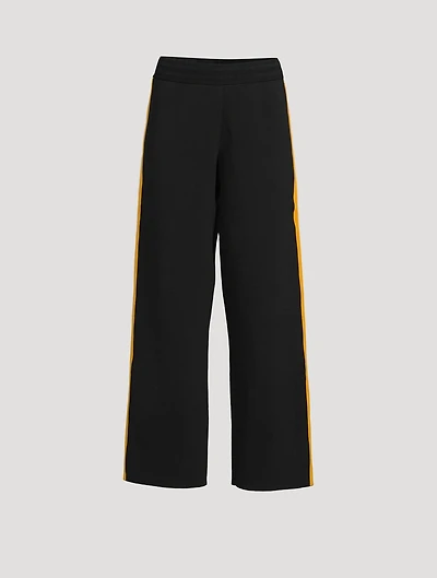 Side-Snap Organic Cotton-Blend Track Pants
