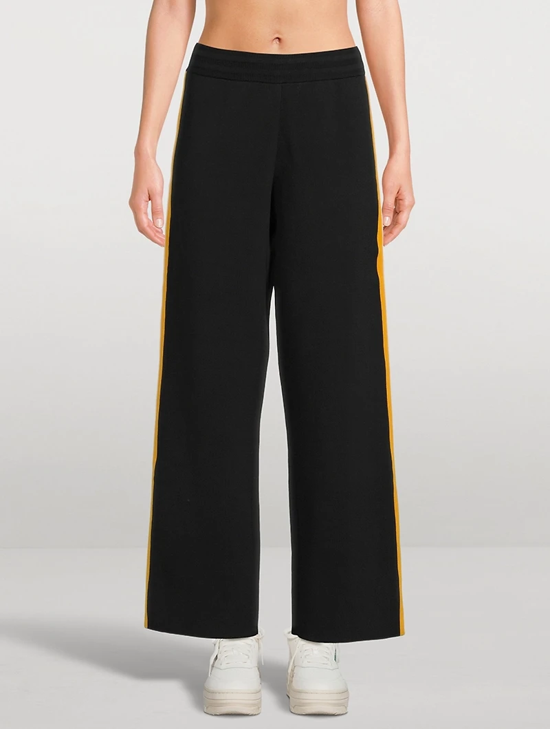 Side-Snap Organic Cotton-Blend Track Pants