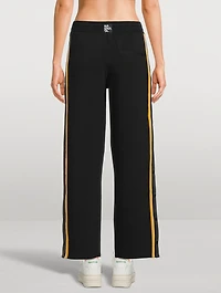 Side-Snap Organic Cotton-Blend Track Pants