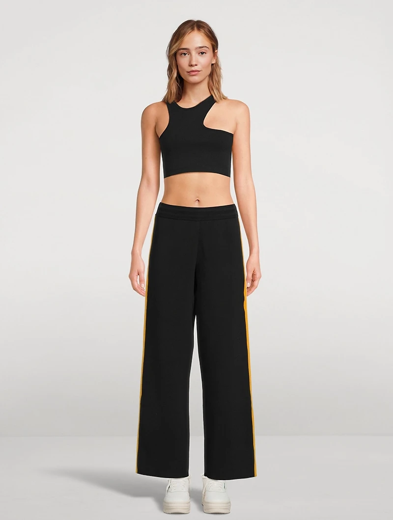 Side-Snap Organic Cotton-Blend Track Pants