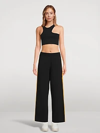 Side-Snap Organic Cotton-Blend Track Pants