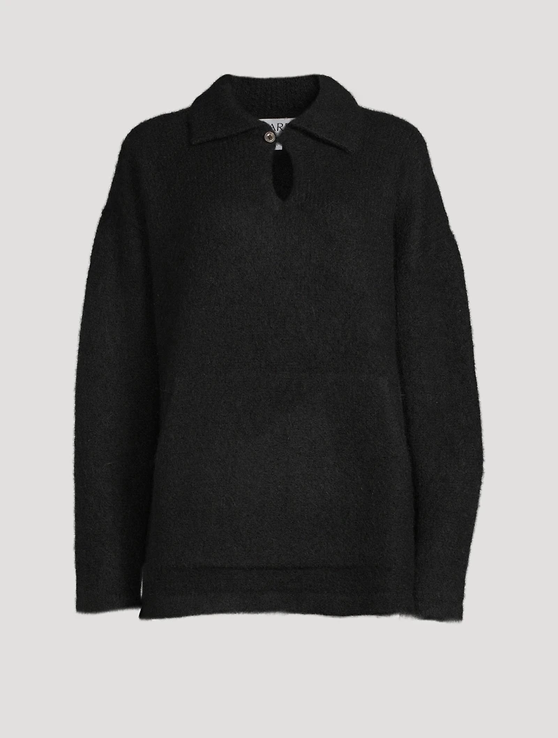 Felted Alpaca And Wool-Blend Polo Sweater