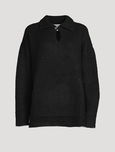 Felted Alpaca And Wool-Blend Polo Sweater